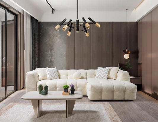 Ivy Ivory Boucle RAF 110" Sectional - Pay On Delivery $1,410.00