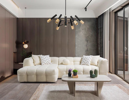 Ivy Ivory Boucle LAF 110" Sectional - Pay On Delivery $1,410.00