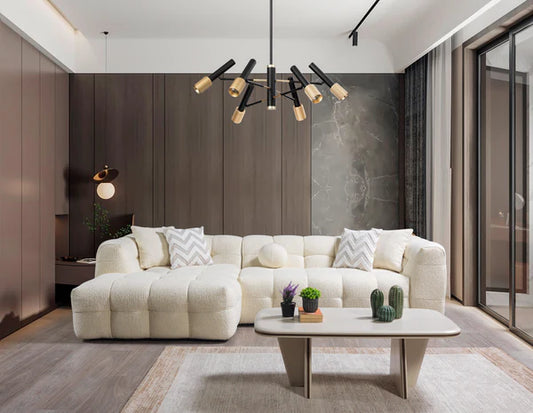 Ivy Ivory Boucle LAF 110" Sectional - Pay On Delivery $1,410.00