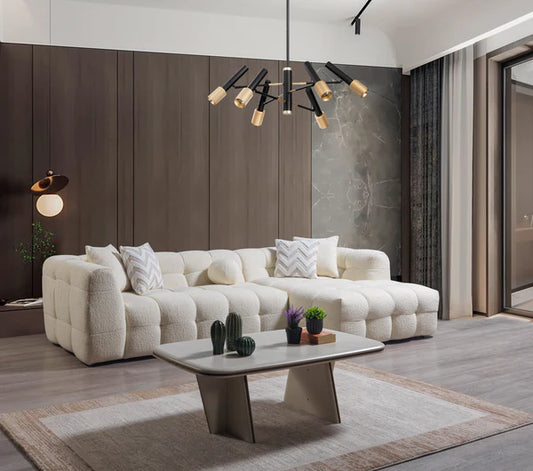 Ivy Sand Boucle RAF 110" Sectional - Pay On Delivery $1,410.00