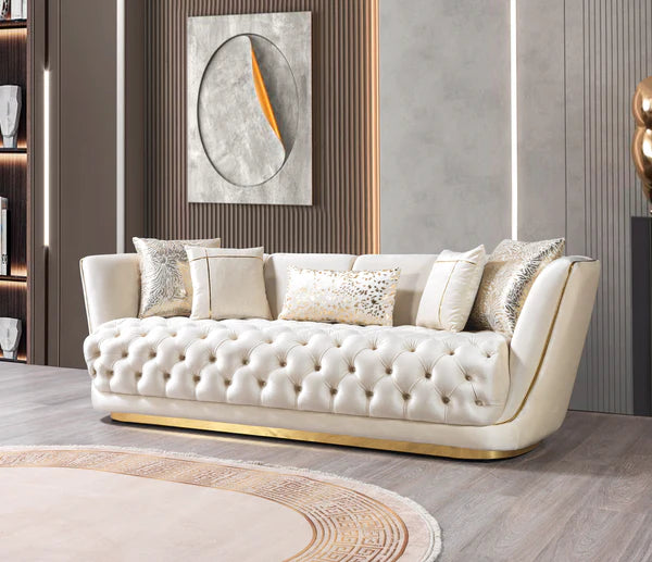 Daphne Ivory Velvet Sofa 95" & Loveseat 79" - $1,820.00 Ottoman Included