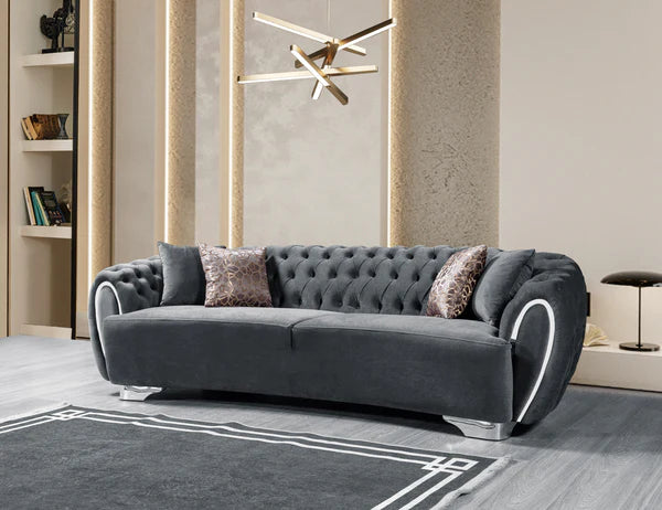 Victoria Gray Velvet Sofa 99" & Loveseat 79"Pay On Delivery $1,640.00