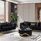 Santana Black Velvet Sofa 89" & Loveseat 69" Pay On Delivery $1,520.00