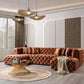Neva Orange Velvet Double Chaise - Pay On Delivery $1,780.00