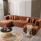 Neva Orange Velvet Double Chaise - Pay On Delivery $1,780.00