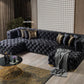 Neva Black Velvet Double Chaise - Pay On Delivery $1,780.00