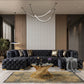 Neva Black Velvet Double Chaise - Pay On Delivery $1,780.00