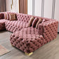 Neva Pink Velvet Double Chaise - Pay On Delivery $1,780.00
