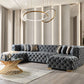Neva Gray Velvet Double Chaise - Pay On Delivery $1,780.00