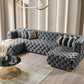 Neva Gray Velvet Double Chaise - Pay On Delivery $1,780.00