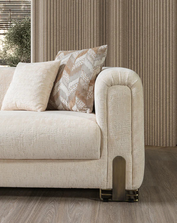 Brenda Ivory Boucle Sofa 93" & Loveseat 71" Pay On Delivery $1,450.00