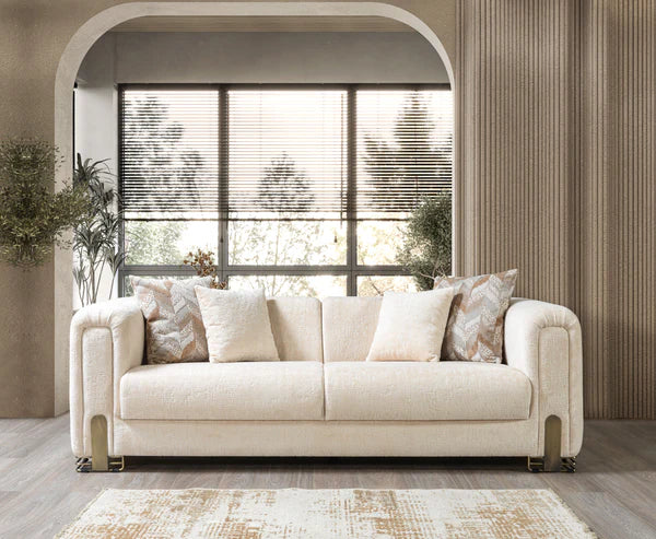 Brenda Ivory Boucle Sofa 93" & Loveseat 71" Pay On Delivery $1,450.00