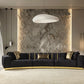 Michelle Black Velvet 3-Piece Curved 165" Sectional - Pay On Delivery $1,520.00