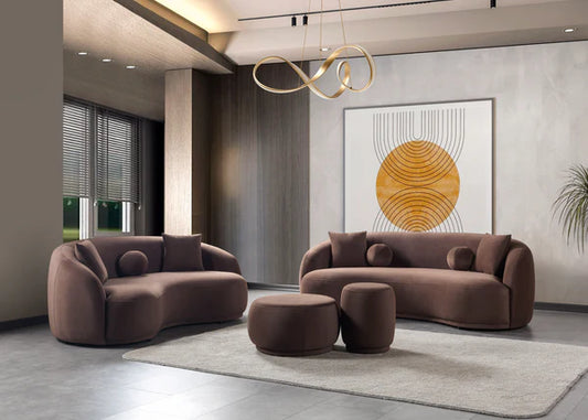 Bonita Coffee Velvet Sofa 91" & Loveseat 81" Pay On Delivery $1,590.00