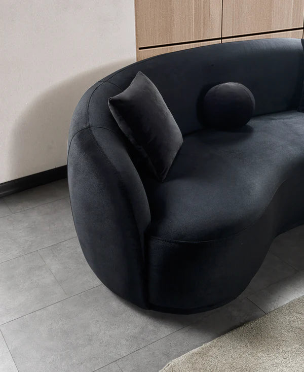 Bonita Black Velvet Sofa 91" & Loveseat 81"Pay On Delivery $1,590.00