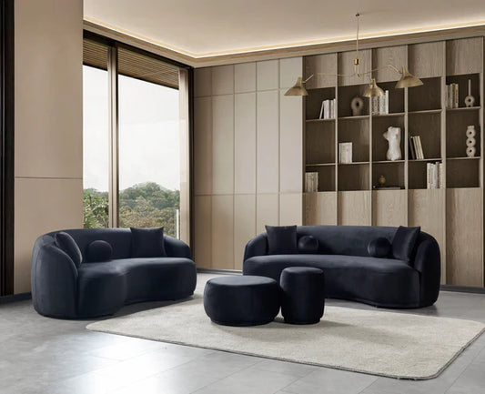 Bonita Black Velvet Sofa 91" & Loveseat 81"Pay On Delivery $1,590.00