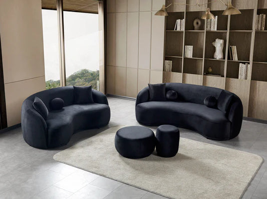 Bonita Black Velvet Sofa 91" & Loveseat 81"Pay On Delivery $1,590.00