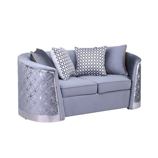 S3800 Athena (Grey) Velvet Sofa & Loveseat - Pay On Delivery $1,310.00