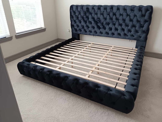 Diamond Black King Platform Bed