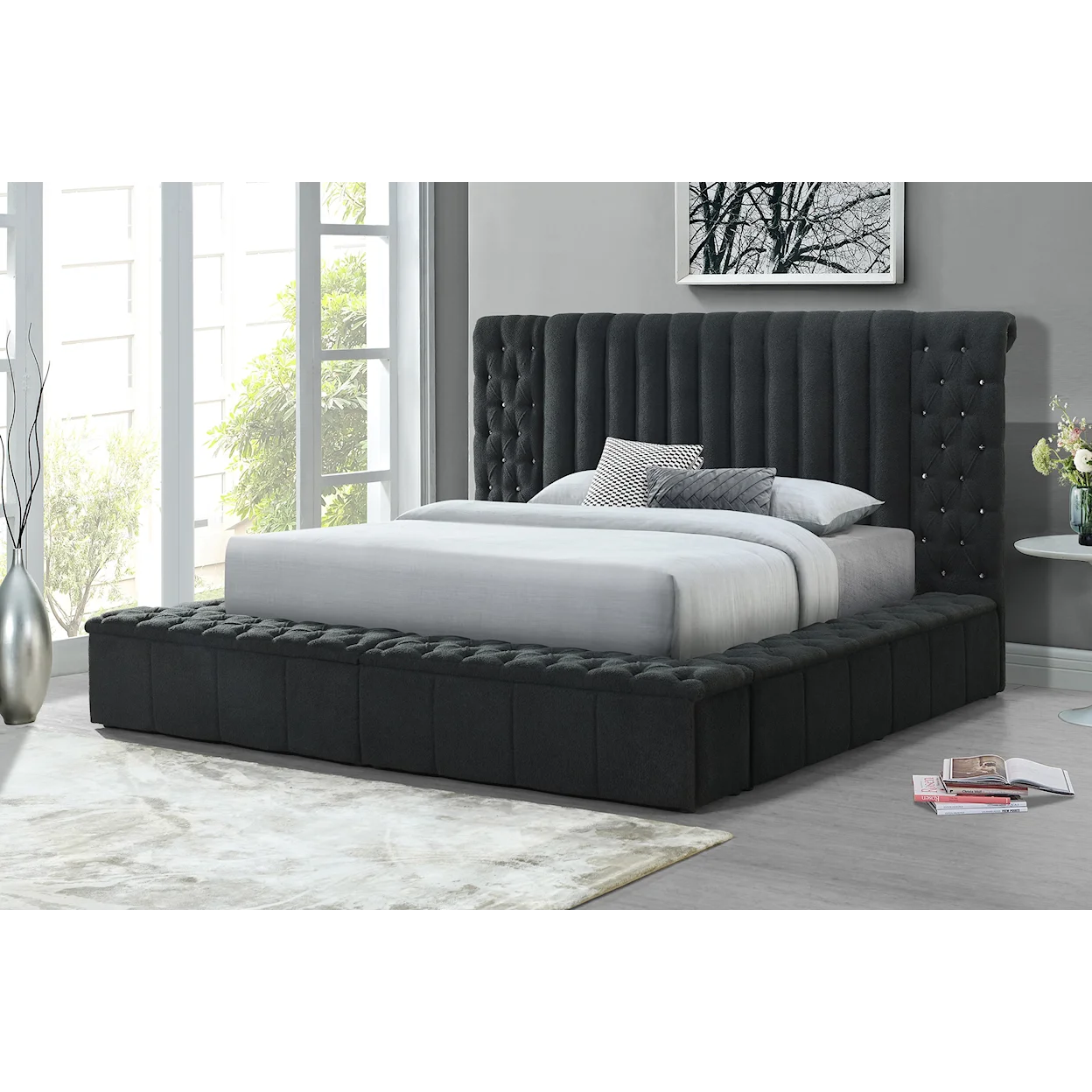 ALL DANBURY CHARCOAL QUEEN BED