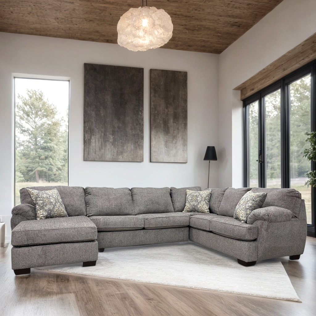 BRENTWOOD GRAY SECTIONAL - Pay On Delivery $1,110.00