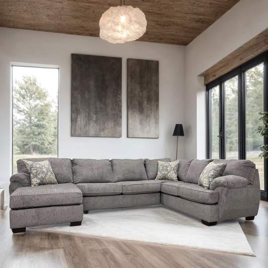 BRENTWOOD GRAY SECTIONAL - Pay On Delivery $1,110.00
