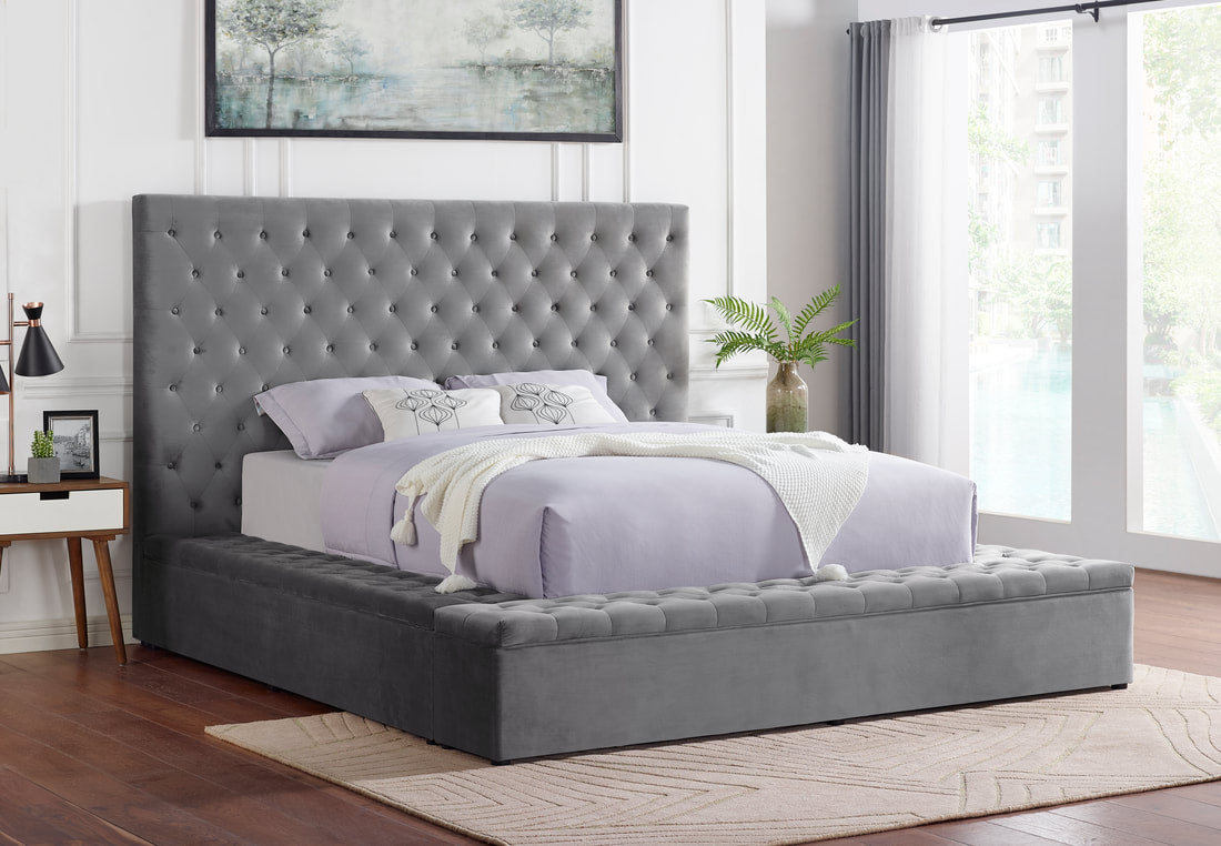 Paris Grey Queen Platform Bed