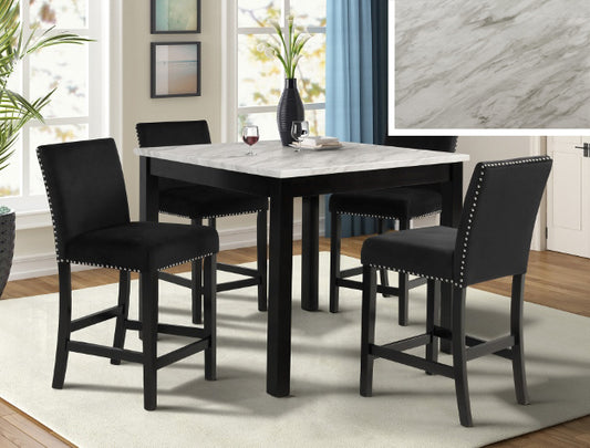 Dior - Black Pub Table + 4 Chair Set - Pay On Delivery $460.00
