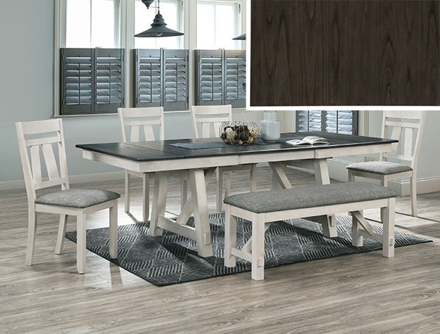 2158CG-6P MARIBELLE 6P W/BENCH CHALK WARMGREY - Pay On Delivery $950.00