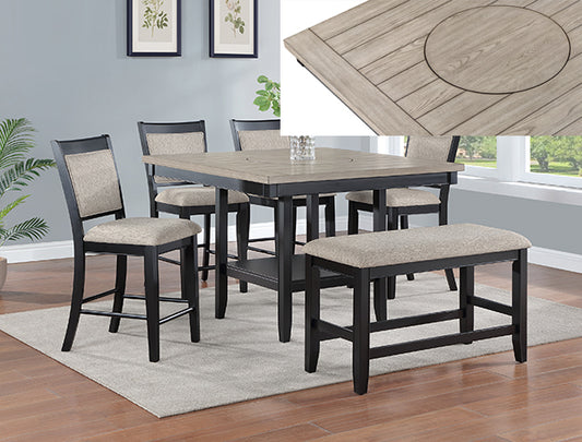 2727LG-6P FULTON CT HT DINING LIGHT GREY - Pay On Delivery $760.00