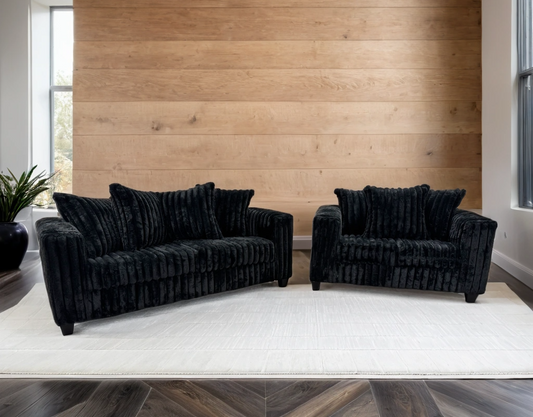 510 Black Sofa & Loveseat Set - Pay On Delivery $640.00