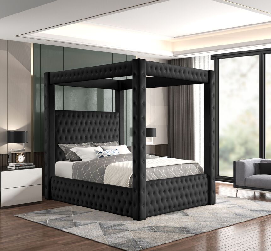 Castle Black Platform Bed - King