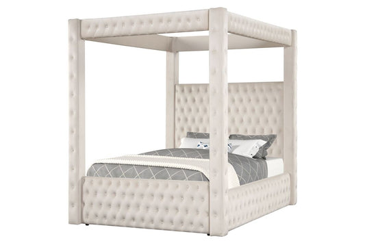 Castle Cream Platform Bed - Queen