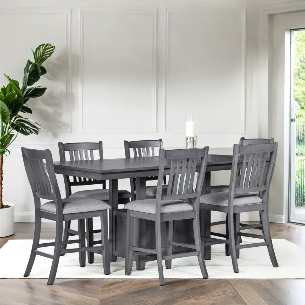 D820 - Counter Height Table + 6 Chairs - Pay On Delivery $710.00