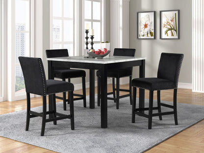 Dior - Black Pub Table + 4 Chair Set - Pay On Delivery $460.00