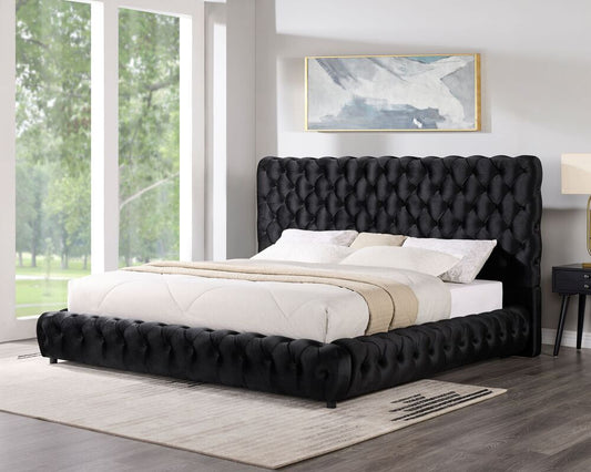 Diamond Black Queen Platform Bed