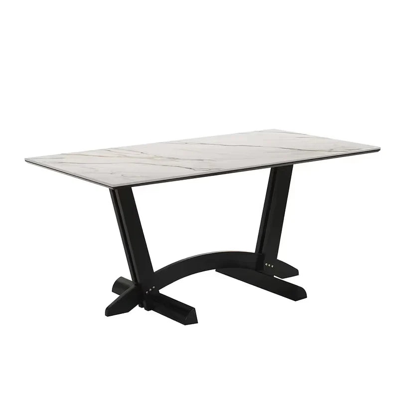 Hamilton ONYX White / Black Dining + 6 Chair Set - Pay On Delivery $750.00