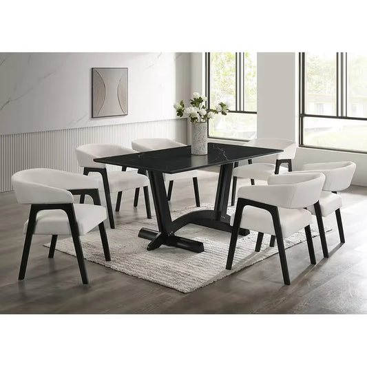 Hamilton ONYX Black Dining Table + 6 Chair Set - Pay On Delivery $750.00