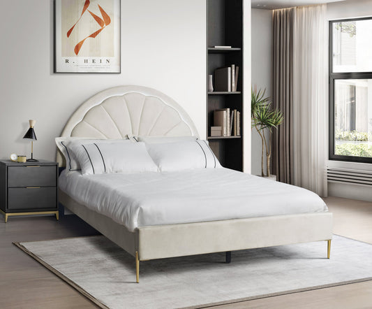 Flora Beige Platform Bed Twin