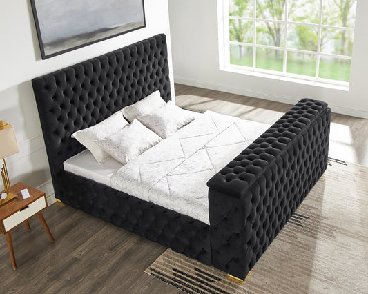 Future King Black Platform Bed