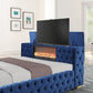 Future Blue Queen Platform Bed