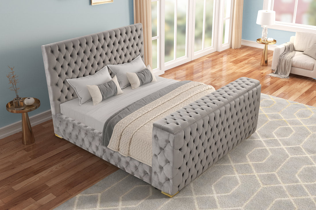 Future Gray King Platform Bed