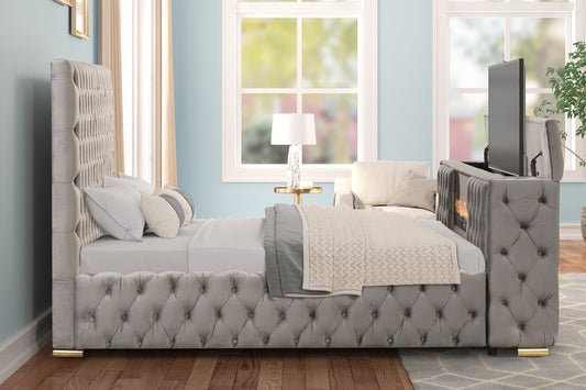 Future Gray Queen Platform Bed