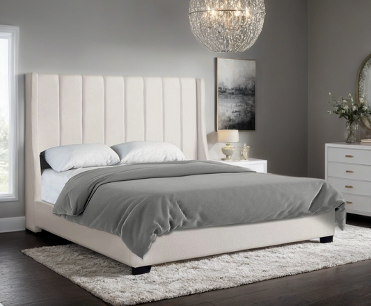 HH407 6FT Off White King Bed - Pay On Delivery $420.00