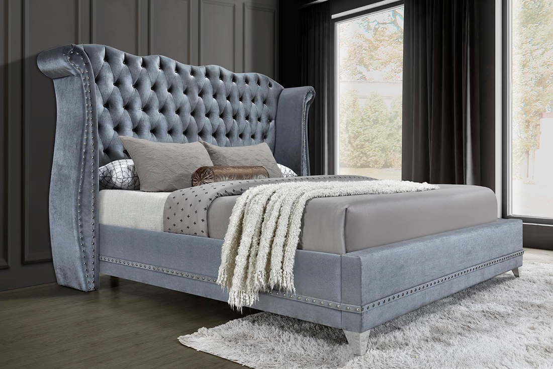 Luxor Grey Platform Bed King