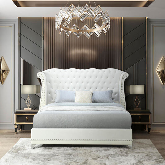 Luxor White Queen Platform Bed - Pay On Delivery $520.00