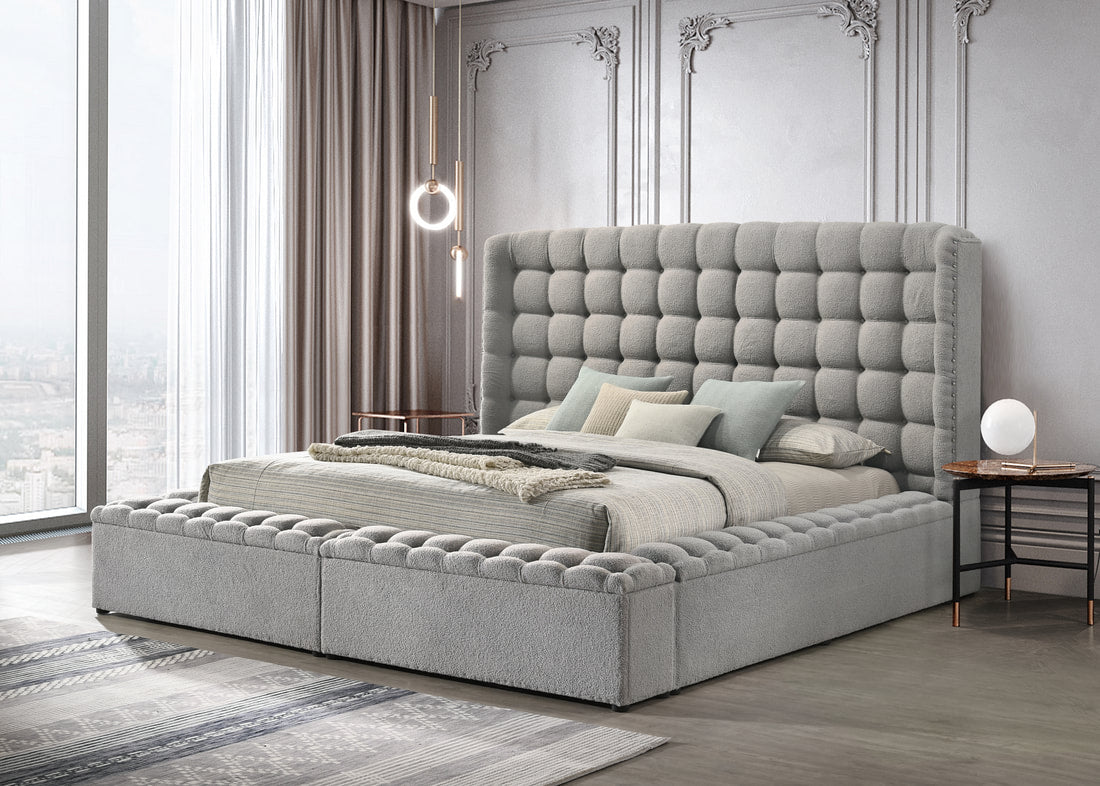 Madonna Gray Platform Bed King - Pay On Delivery $720.00