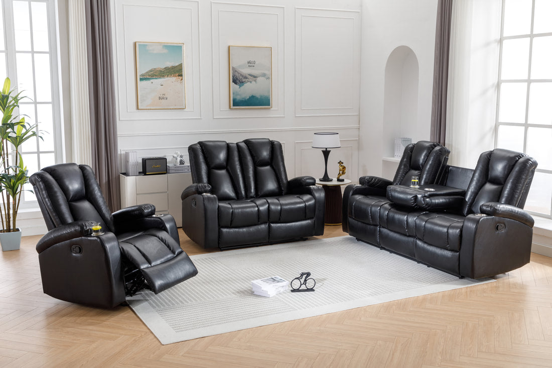 Noah Black - 3PC Reclining Set