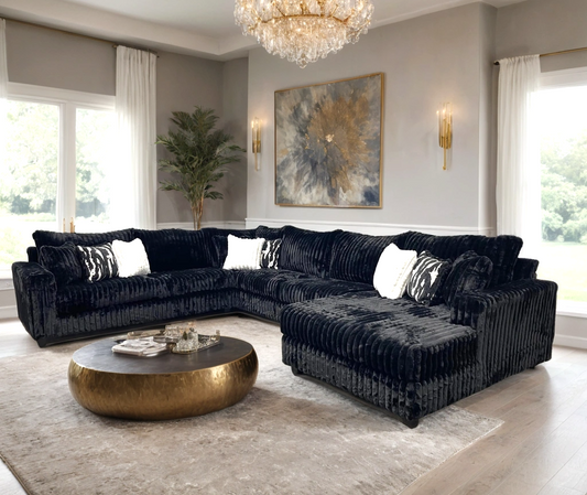 9900 Black - 4PC Oversized Sectional - Pay On Delivery $1,630.00