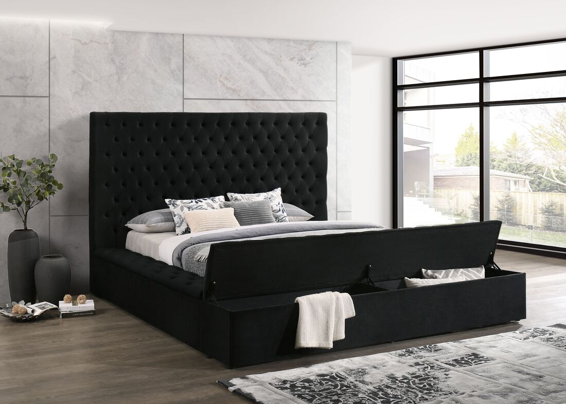 Paris King Black Platform Bed